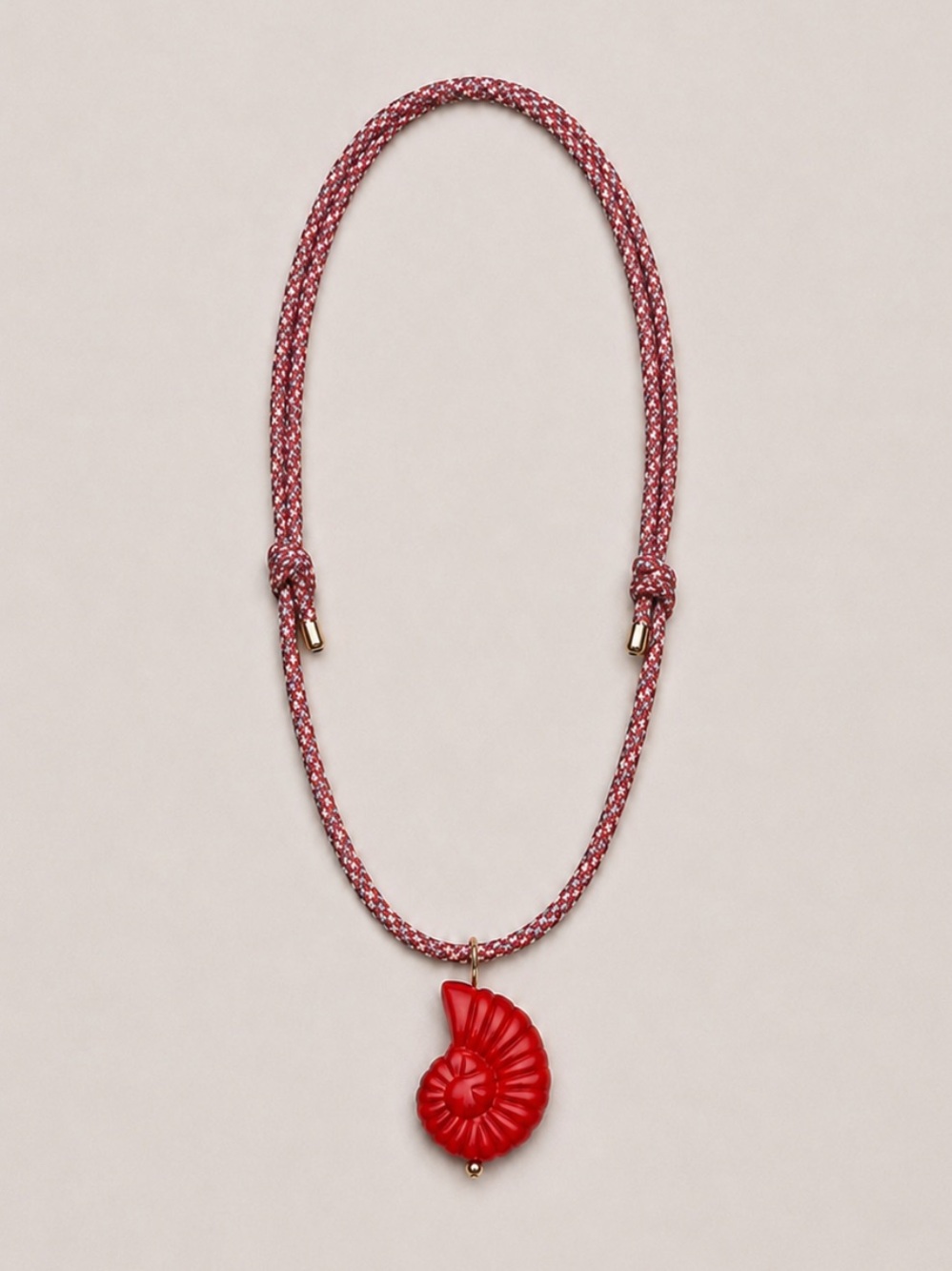 New! Red Cord Shell Pendant Necklace NWOT 3003